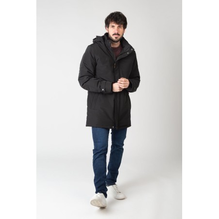 PARKA LARGA ACOLCHADA CON CAPUCHA