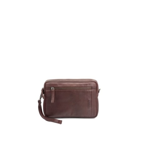 Bolso de mano de hombre Cool en piel color marrón